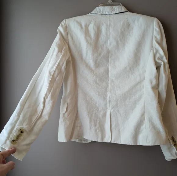 J. Crew White Linen School Boy Blazer 6 - Picture 9 of 13